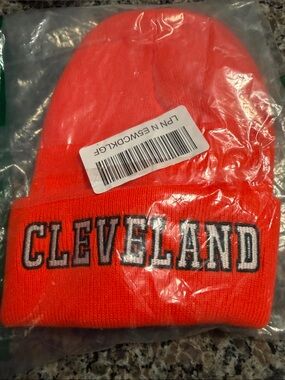 Cleveland Kids Orange Knit Beanie Hat